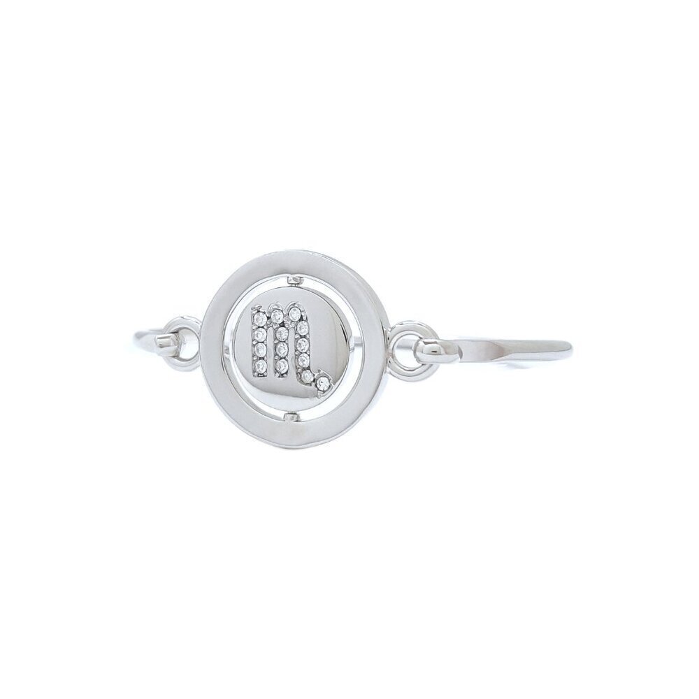 Carolee Scorpio Zodiac Sign Silver Tone Double Sided Charm Bangle Bracelet